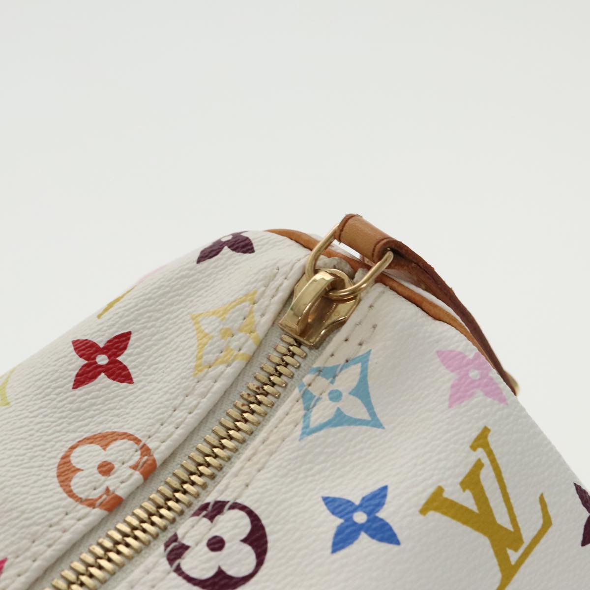 LOUIS VUITTON Monogram Multicolor Keepall 45 Boston Bag White M92641 Auth mr652A