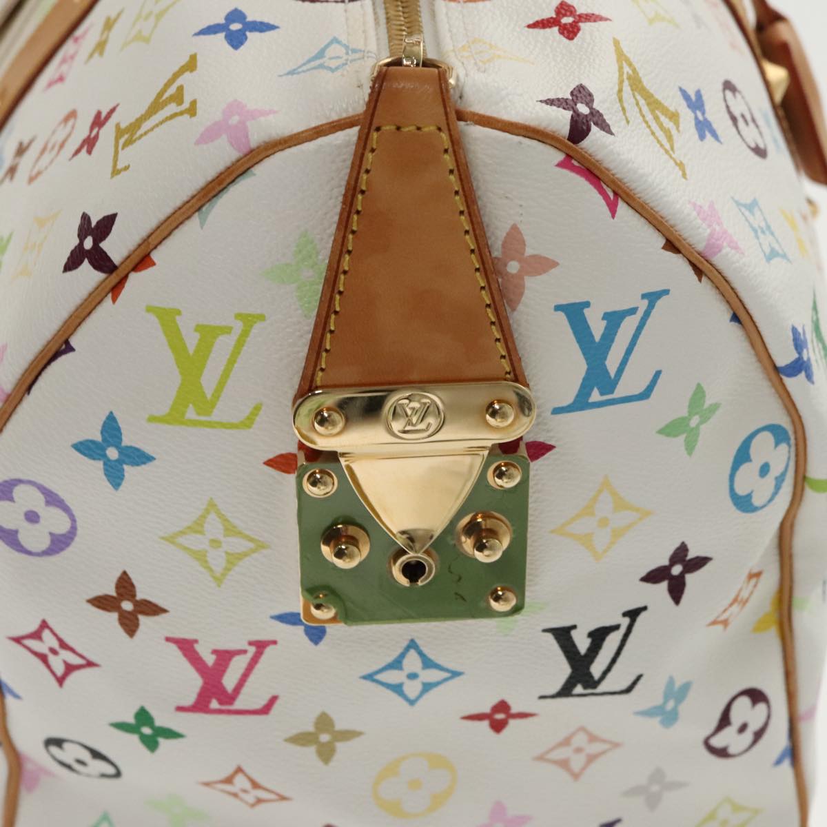 LOUIS VUITTON Monogram Multicolor Keepall 45 Boston Bag White M92641 Auth mr652A