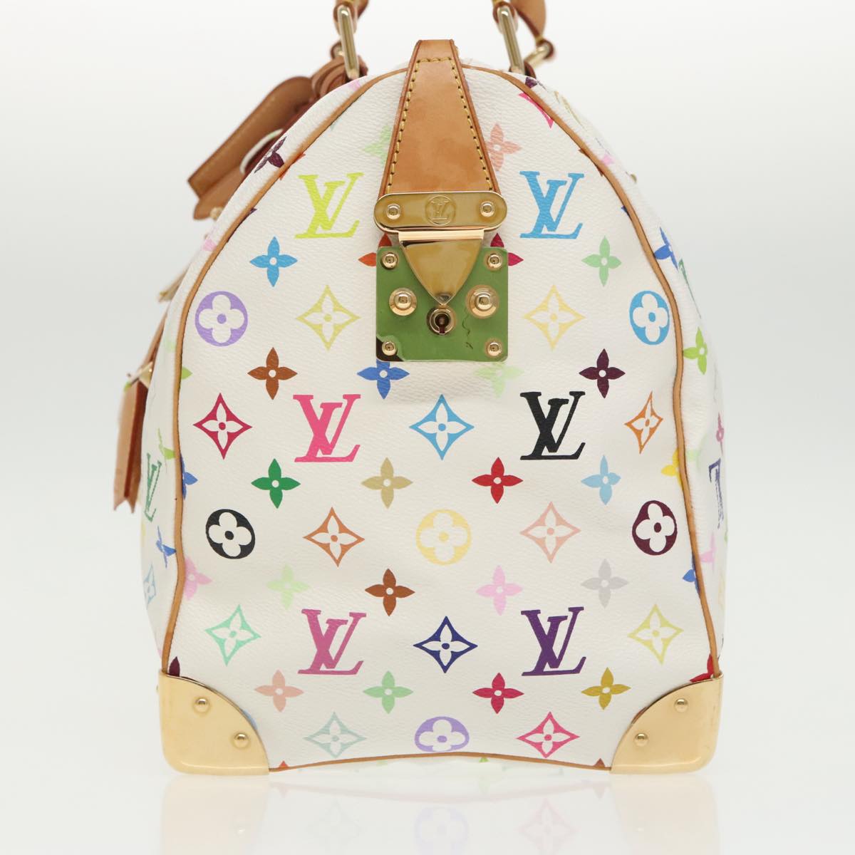 LOUIS VUITTON Monogram Multicolor Keepall 45 Boston Bag White M92641 Auth mr652A