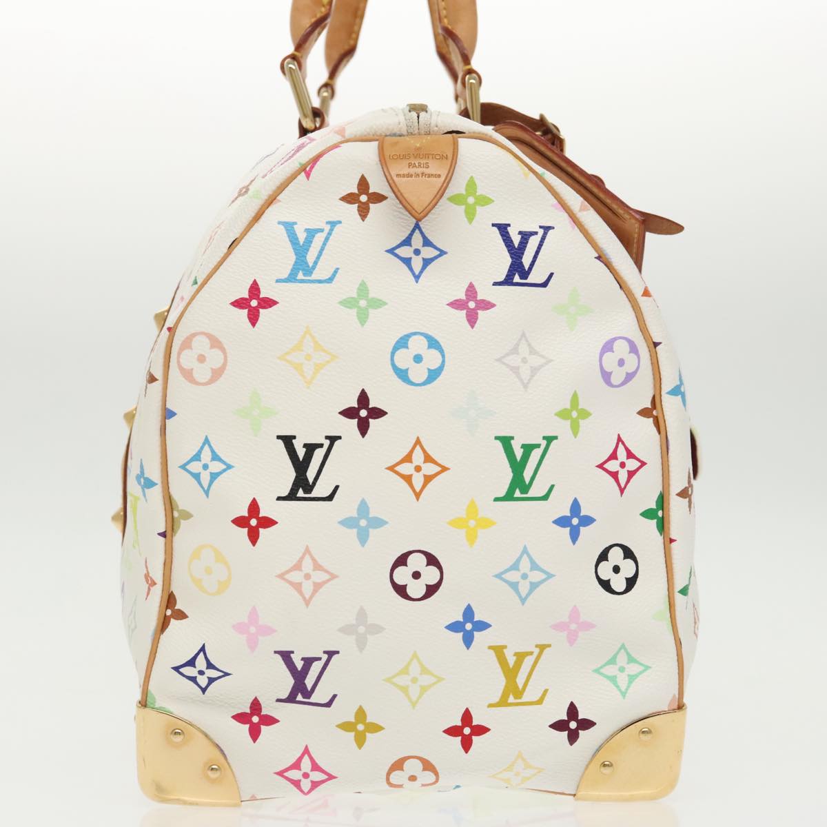 LOUIS VUITTON Monogram Multicolor Keepall 45 Boston Bag White M92641 Auth mr652A