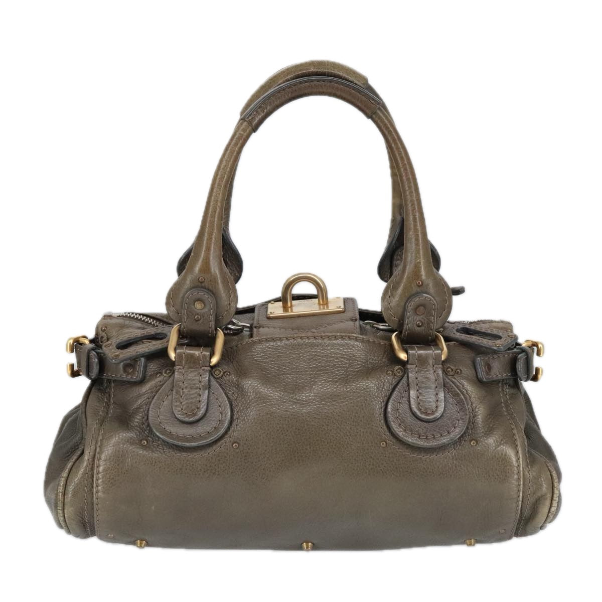 Chloe Paddington Hand Bag Leather Brown Gold Silver Auth mr655 - 0