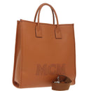MCM Hand Bag Leather 2way Brown Silver Auth mr659-1