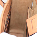 MCM Hand Bag Leather 2way Brown Silver Auth mr659-19