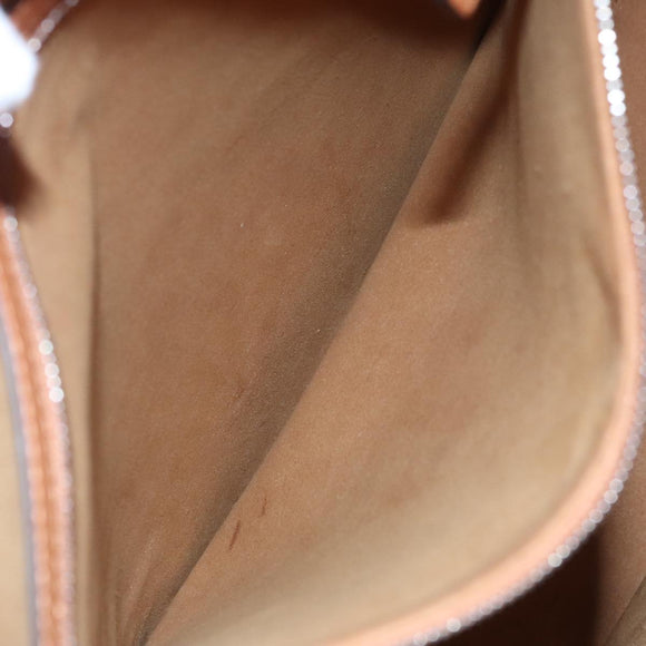 MCM Hand Bag Leather 2way Brown Silver Auth mr659