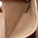 MCM Hand Bag Leather 2way Brown Silver Auth mr659-22