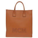 MCM Hand Bag Leather 2way Brown Silver Auth mr659-13