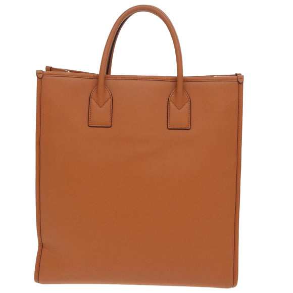 MCM Hand Bag Leather 2way Brown Silver Auth mr659