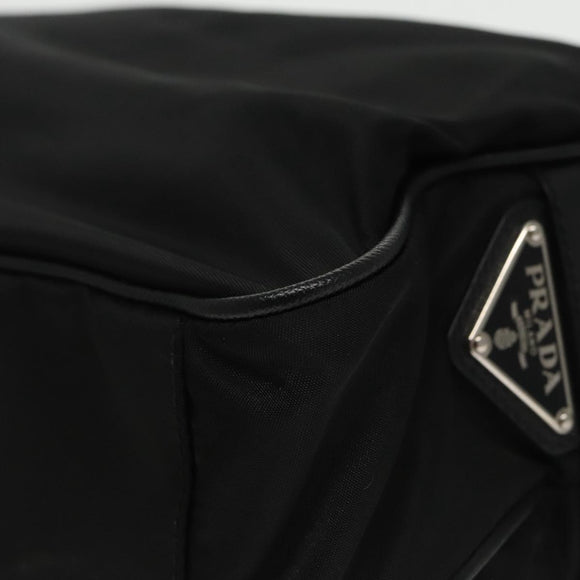 PRADA Shoulder Bag Nylon Black Silver BR2162 Auth mr669V