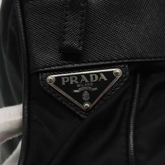 PRADA Shoulder Bag Nylon Black Silver BR2162 Auth mr669V
