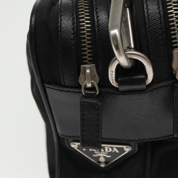 PRADA Shoulder Bag Nylon Black Silver BR2162 Auth mr669V