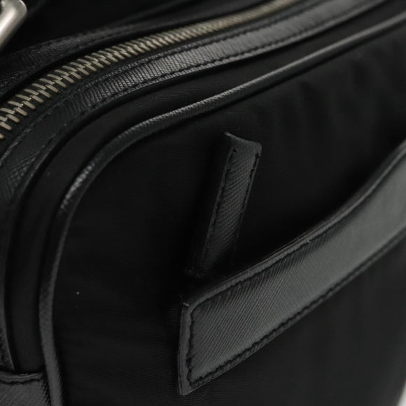 PRADA Shoulder Bag Nylon Black Silver BR2162 Auth mr669V