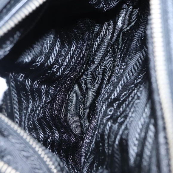 PRADA Shoulder Bag Nylon Black Silver BR2162 Auth mr669V
