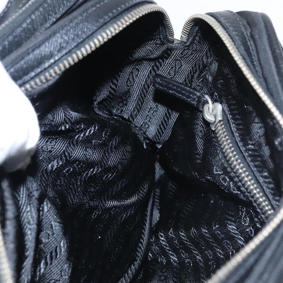 PRADA Shoulder Bag Nylon Black Silver BR2162 Auth mr669V