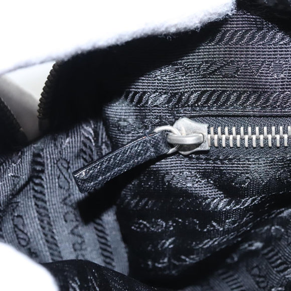 PRADA Shoulder Bag Nylon Black Silver BR2162 Auth mr669V