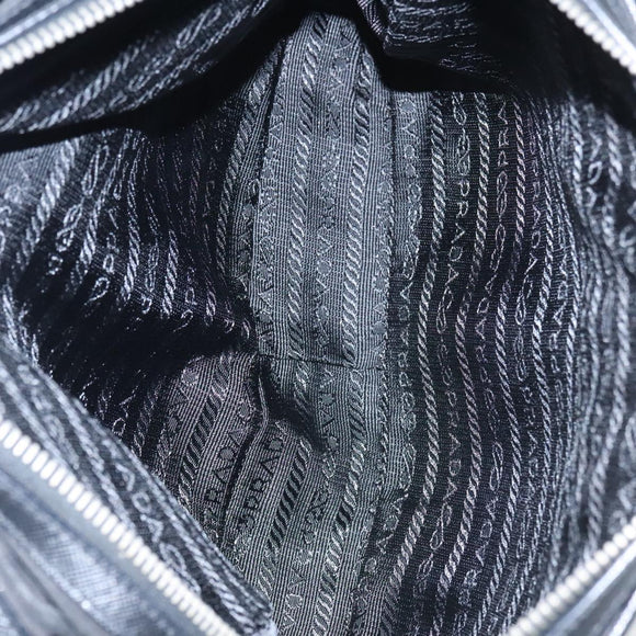 PRADA Shoulder Bag Nylon Black Silver BR2162 Auth mr669V