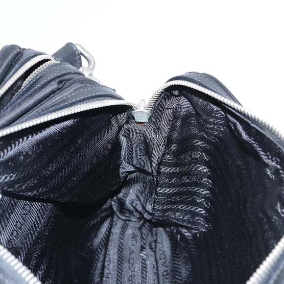 PRADA Shoulder Bag Nylon Black Silver BR2162 Auth mr669V