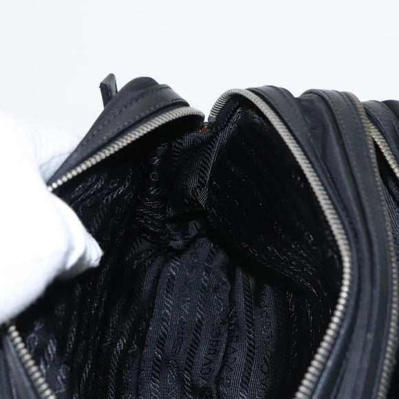 PRADA Shoulder Bag Nylon Black Silver BR2162 Auth mr669V