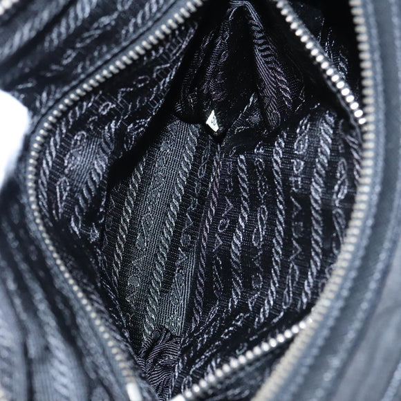 PRADA Shoulder Bag Nylon Black Silver BR2162 Auth mr669V