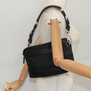 PRADA Shoulder Bag Nylon Black Silver BR2162 Auth mr669V-32
