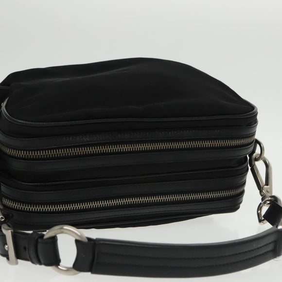 PRADA Shoulder Bag Nylon Black Silver BR2162 Auth mr669V