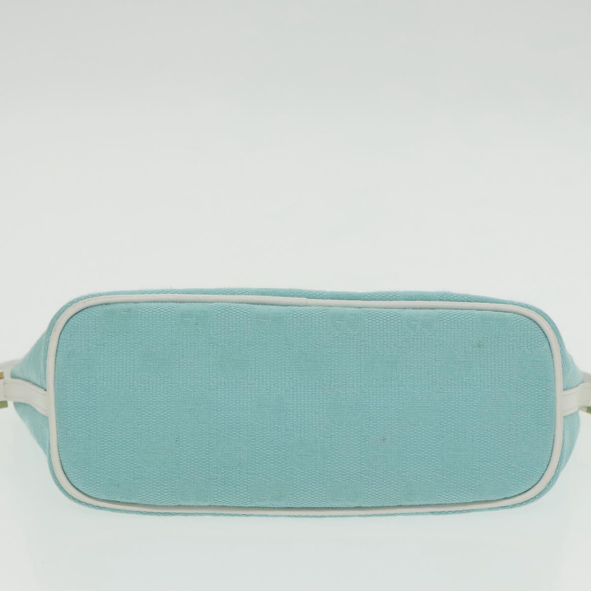 GUCCI GG Canvas Accessory Pouch Light Blue Gold Auth mr670