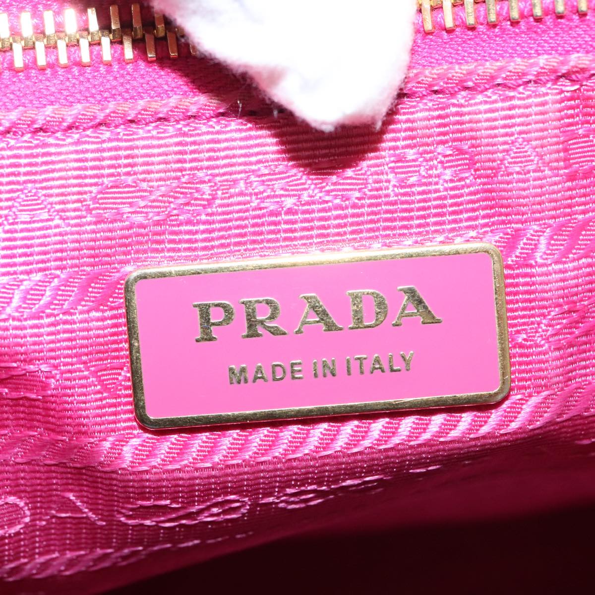 PRADA Hand Bag Enamel Pink Gold Auth mr674