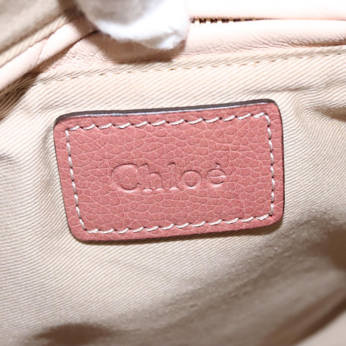 Chloe Paraty Hand Bag Leather 2way Pink Gold Auth mr676