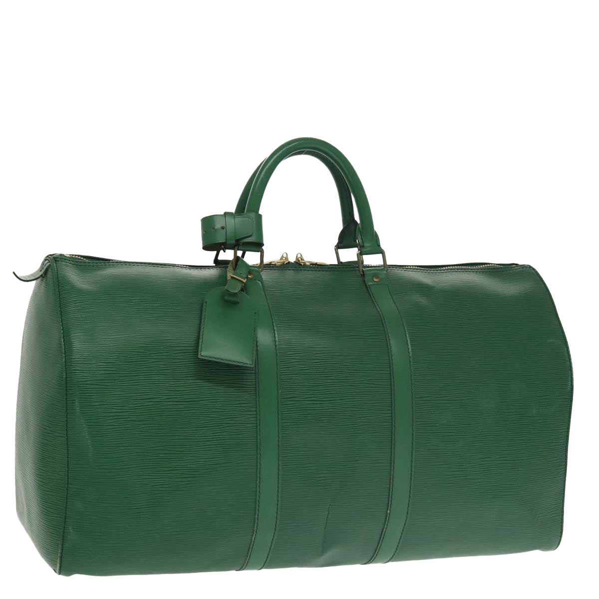 LOUIS VUITTON Epi Keepall 50 Boston Bag Green M42964 LV Auth mr679