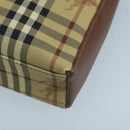 Burberrys Nova Check Schultertasche PVC Leder Beige Auth mr684-9