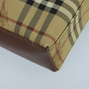 Burberrys Nova Check Shoulder Bag PVC Leather Beige Auth mr684-16