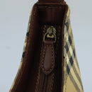 Burberrys Nova Check Shoulder Bag PVC Leather Beige Auth mr684-10