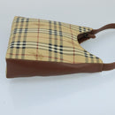 Burberrys Nova Check Shoulder Bag PVC Leather Beige Auth mr684-3