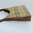 Burberrys Nova Check Schultertasche PVC Leder Beige Auth mr684-4