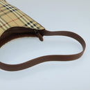 Burberrys Nova Check Shoulder Bag PVC Leather Beige Auth mr684-7