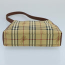 Burberrys Nova Check Schultertasche PVC Leder Beige Auth mr684-5