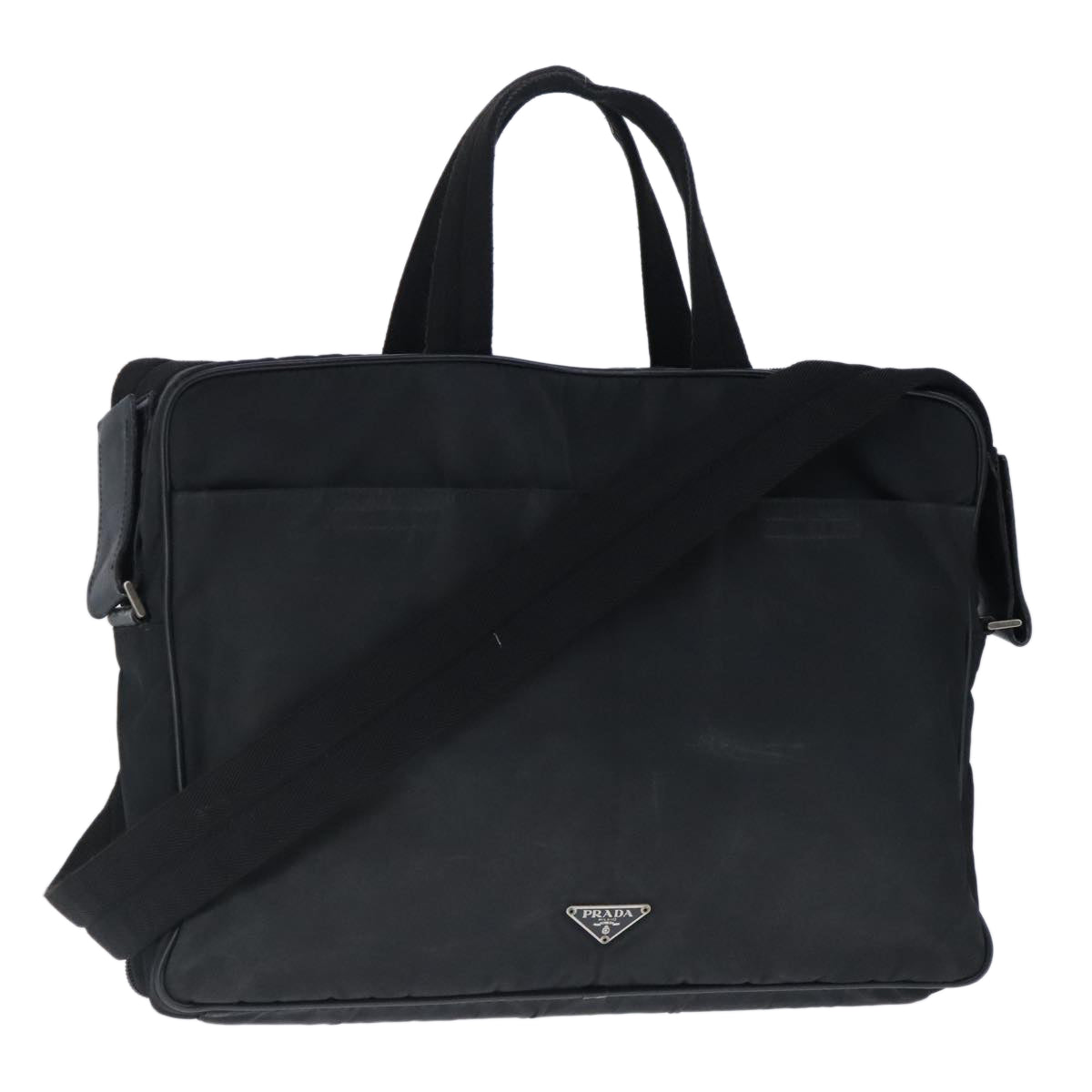 PRADA Hand Bag Nylon 2way Black Auth mr689