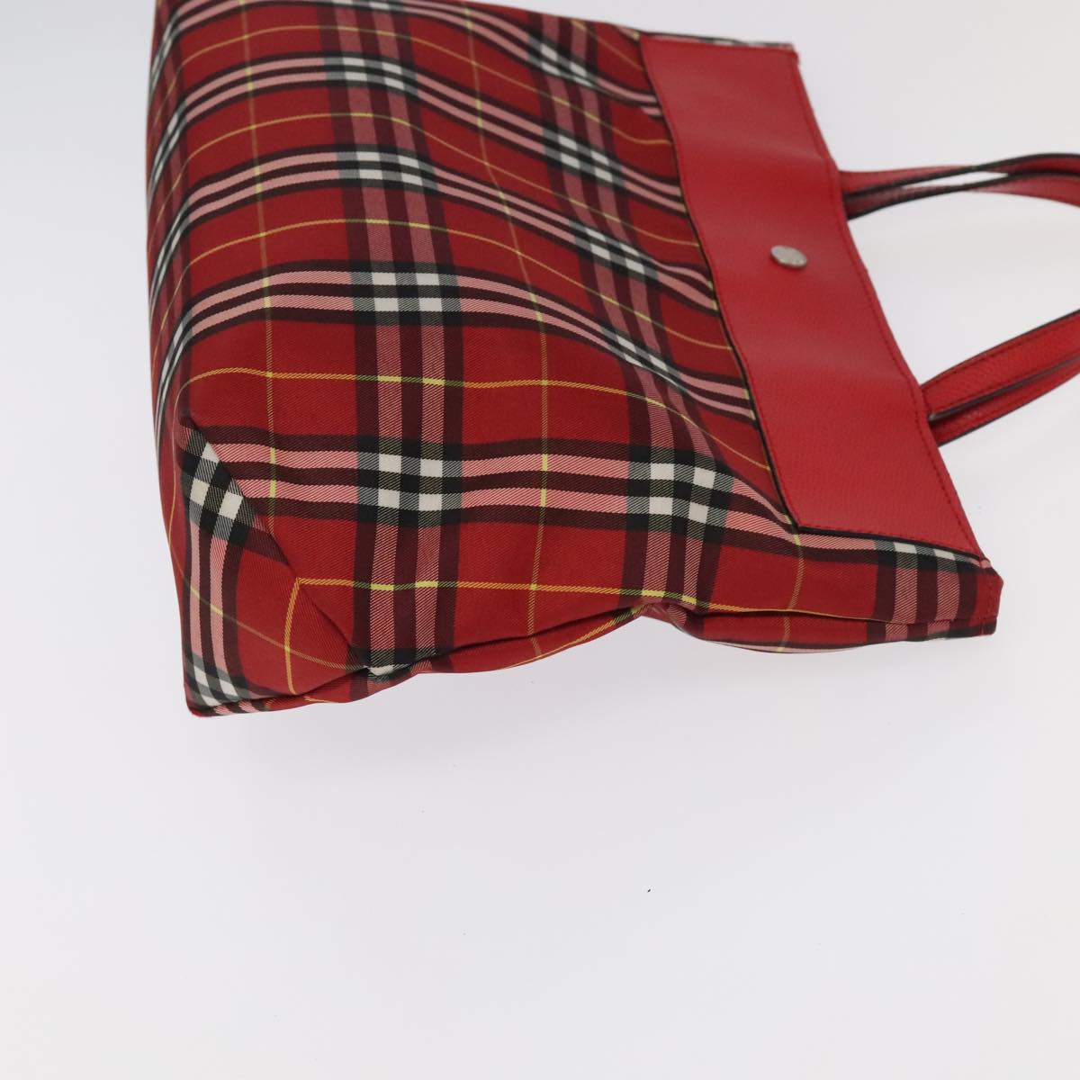 BURBERRY Nova Check Tote Bag Canvas 2Set Black Red Auth mr690