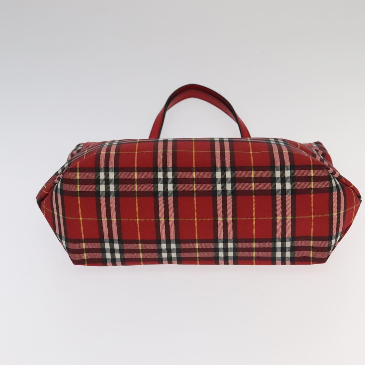 BURBERRY Nova Check Tote Bag Canvas 2Set Black Red Auth mr690