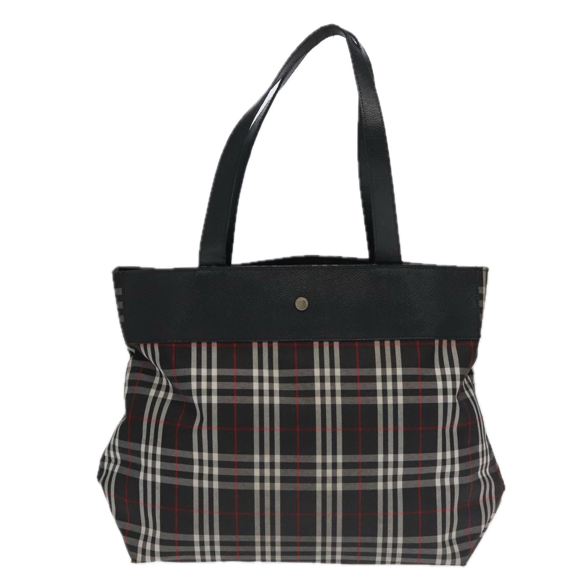 BURBERRY Nova Check Tote Bag Canvas 2Set Black Red Auth mr690 - 0