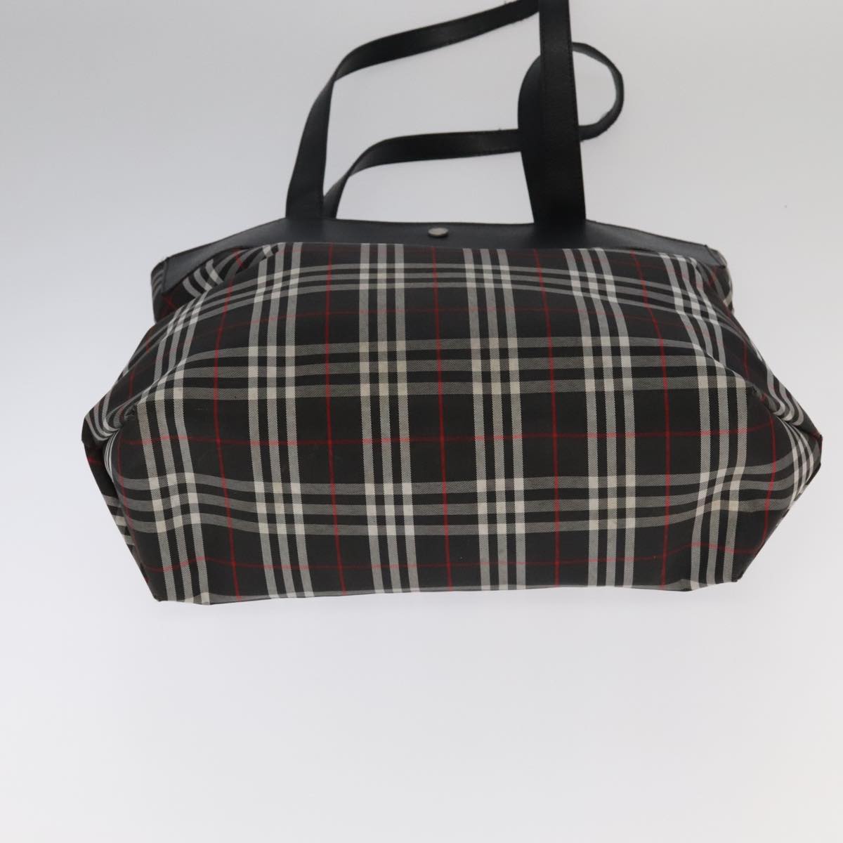 BURBERRY Nova Check Tote Bag Canvas 2Set Black Red Auth mr690