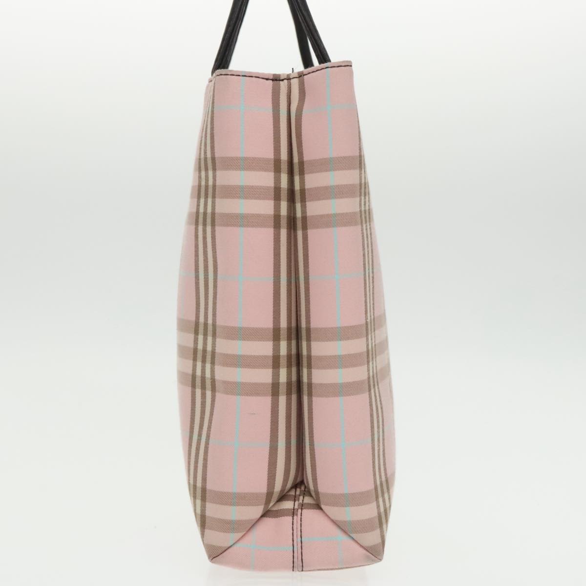 BURBERRY Nova Check Hand Bag Canvas Pink Auth mr703