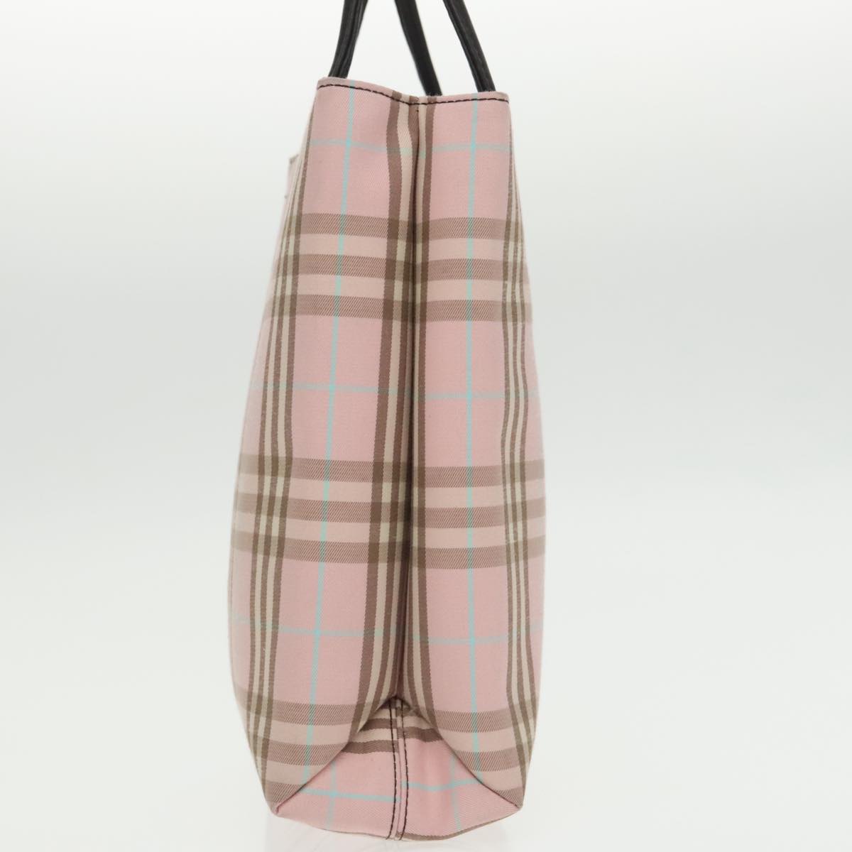 BURBERRY Nova Check Hand Bag Canvas Pink Auth mr703