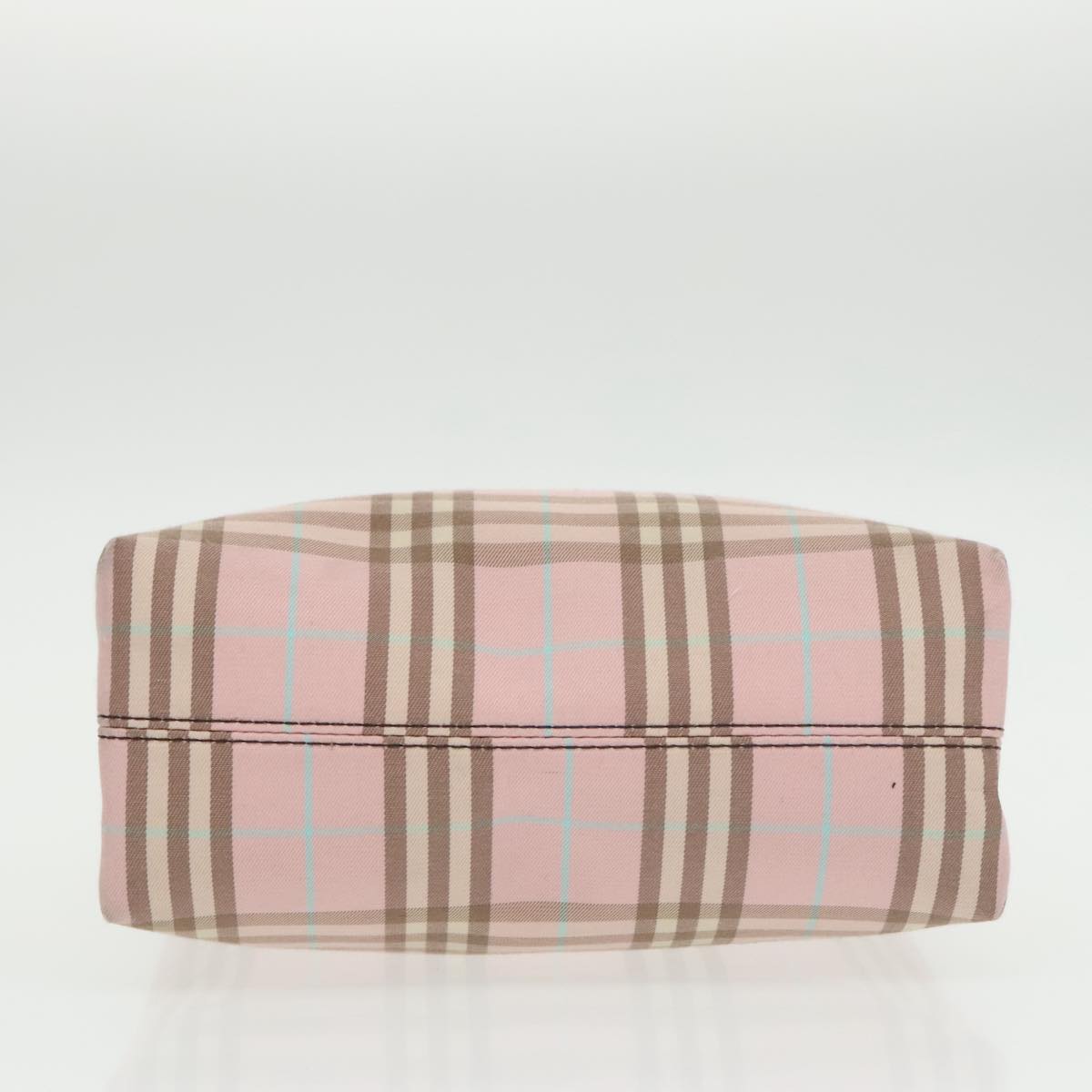 BURBERRY Nova Check Hand Bag Canvas Pink Auth mr703