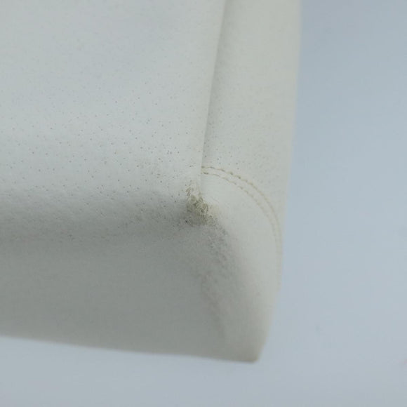 GUCCI Hand Bag Leather White Gold Auth mr709