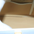 GUCCI Hand Bag Leather White Gold Auth mr709-10