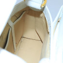 GUCCI Hand Bag Leather White Gold Auth mr709-19