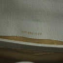 GUCCI Hand Bag Leather White Gold Auth mr709-12