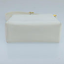 GUCCI Hand Bag Leather White Gold Auth mr709-5