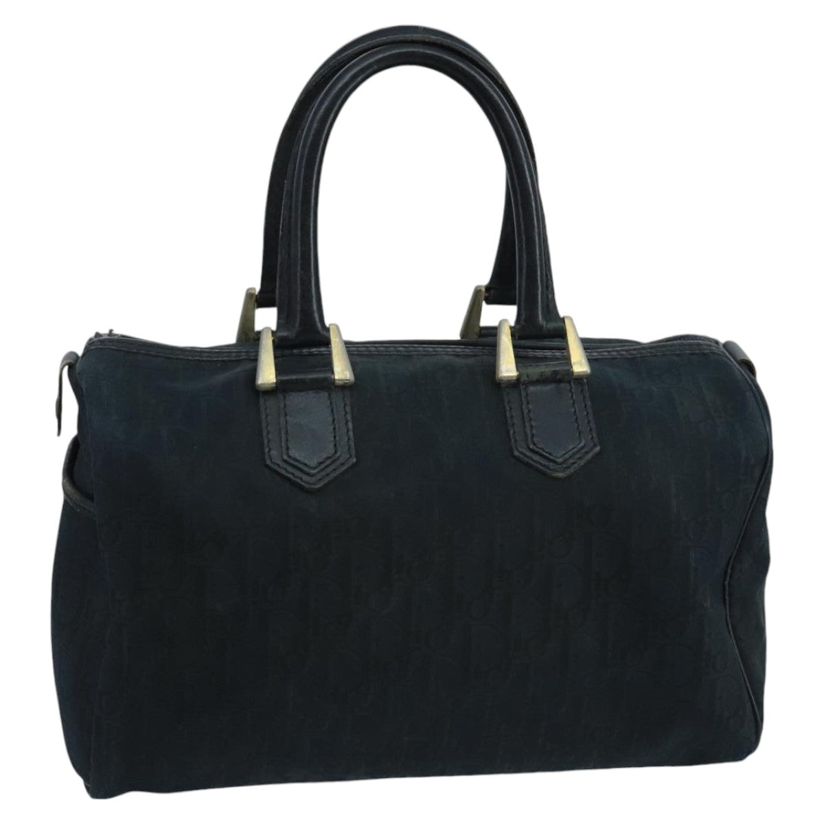 Christian Dior Trotter Canvas Boston Bag Navy Auth mr713