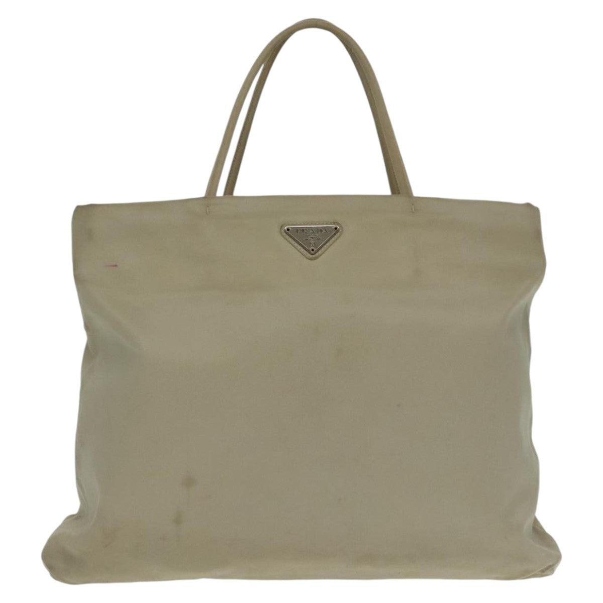 PRADA Tote Bag Nylon Beige Auth mr717 - 0